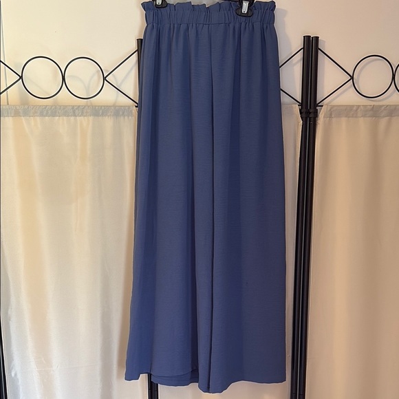 Simplee Blue Wide Leg Pants with High Waist - Picture 5 of 5